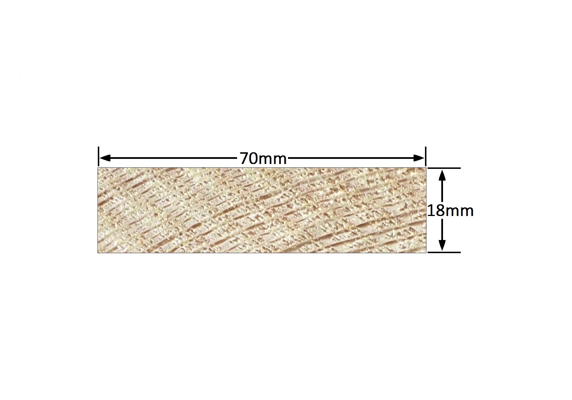 Vuren C 18x70 mm. geschaafd - L = 3,60