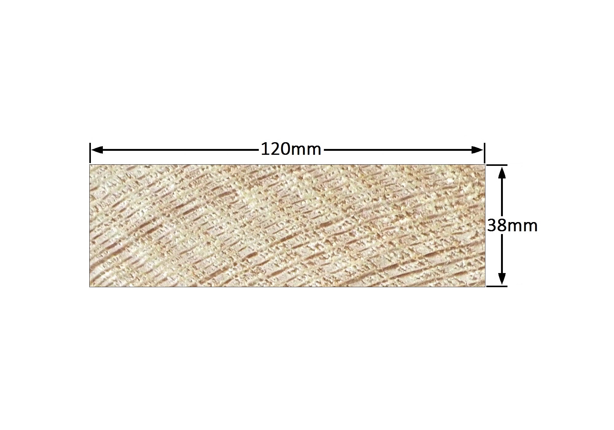 Vuren SLS 38x120 mm. geschaafd - Lengte = 3,60 mtr.