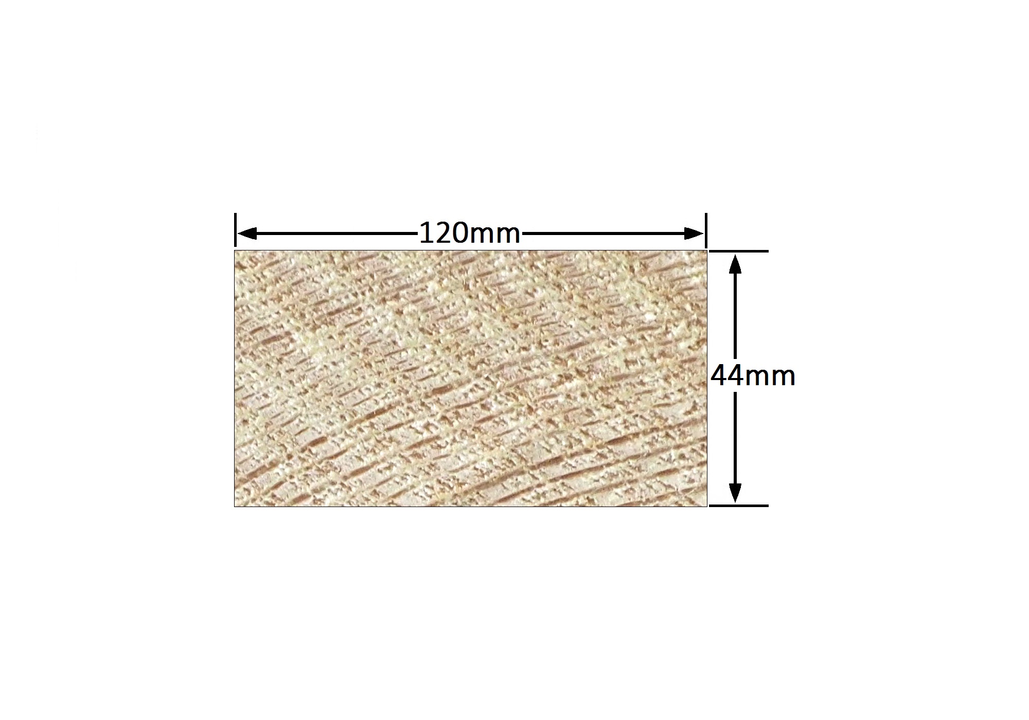 Vuren C 44x120 mm. geschaafd - Lengte = 3,60 mtr.