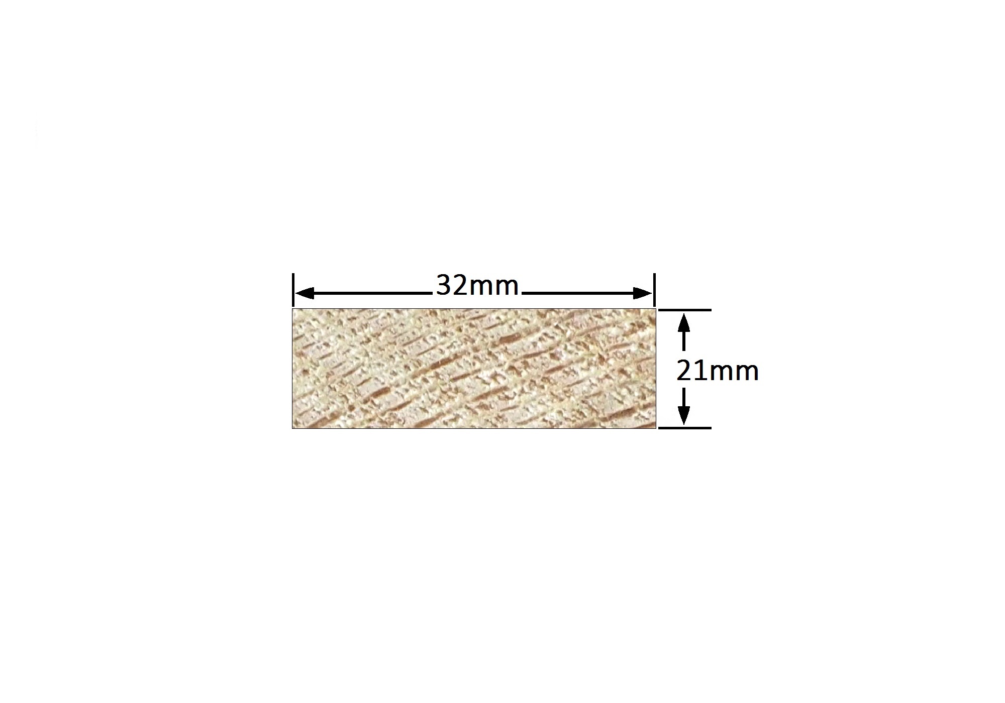 Vuren C panlat 21x32 mm. ruw - Lengte = 5,10 mtr.